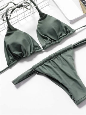 Spaghetti-Träger Bikini Set für Strand und Pool Spaß