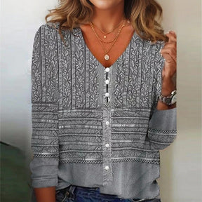 Elegantes Frühlingsdesign V-Ausschnitt Top für Alltag