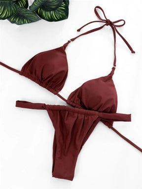 Spaghetti-Träger Bikini Set für Strand und Pool Spaß