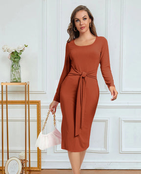 Elegantes Midi-Kleid mit langen Ärmeln für Alltag & Events