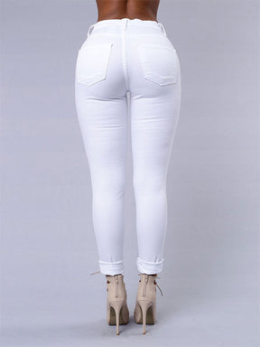 Casual High Waist Ripped Jeans für Frühling & Alltag