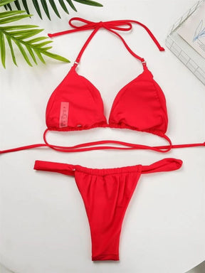 Spaghetti-Träger Bikini Set für Strand und Pool Spaß