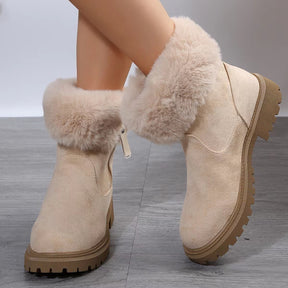Warme Damen Winterstiefel mit Reißverschluss Outdoor geeignet