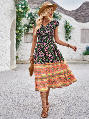 Blumen-Chic Sommerkleid Bohemian Stil für Strand & Alltag