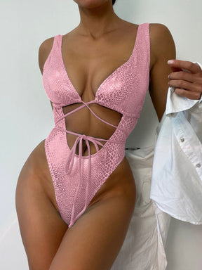 Eleganter Strappy Badeanzug für Strand & Pool