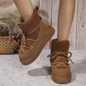 Warme Damen-Schnürstiefel für winterliche Frühlingstage