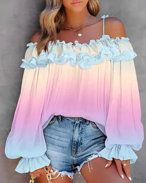 Sweet Multicolor Long Sleeve Top - Erfrischender Frühlingslook mit Tragekomfort