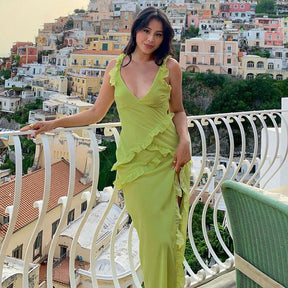 Elegantes V-Neck Frühlingskleid Perfekt für besondere Anlässe
