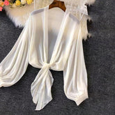 Elegantes Vintage-Top mit langen Ärmeln perfekt für den Frühling