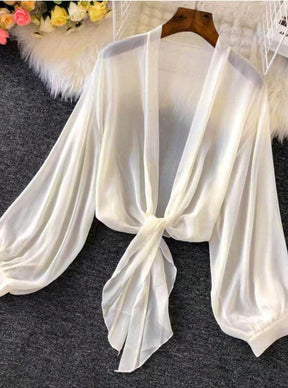 Elegantes Vintage-Top mit langen Ärmeln perfekt für den Frühling