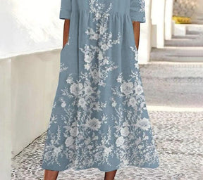 Frühlingshaftes Midi-Kleid mit Blumenprint für jeden Anlass